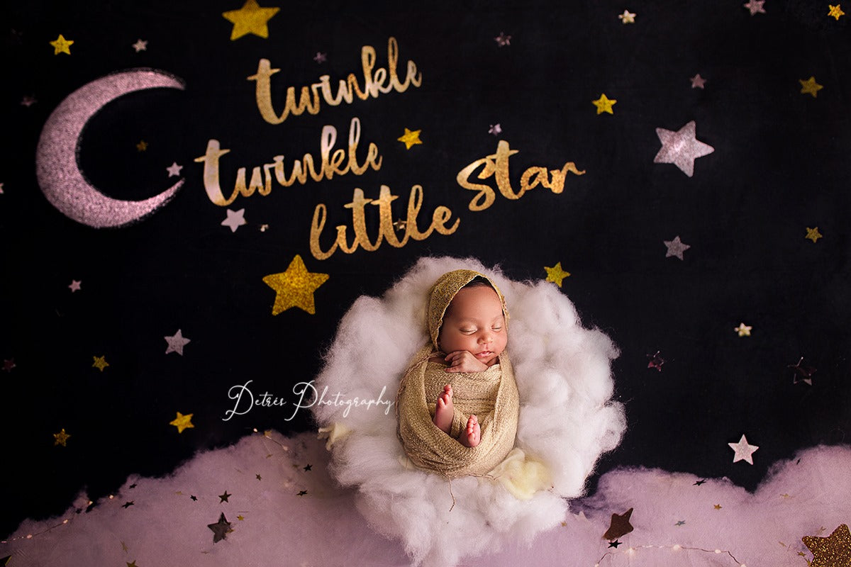 Kate Funkeln-Sternnachtkinder-Babyparty-Hintergrund für die Fotografie entworfen von Erin Larkins