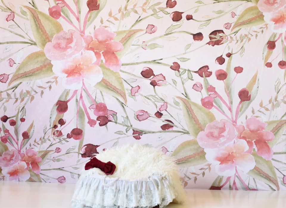 Kate Redberry Flower Backdrop für Fotografie entworfen von Leann West - Kate Backdrop.de