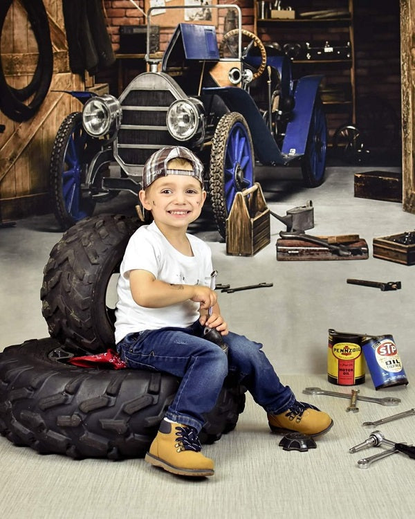 Kate Vatertag Garage Auto Werkstatt Hintergründe für Jungen - Kate Backdrop.de