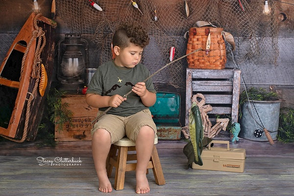 Kate Wood Gone Fishing Backdrop Entworfen von Arica Kirby - Kate Backdrop.de