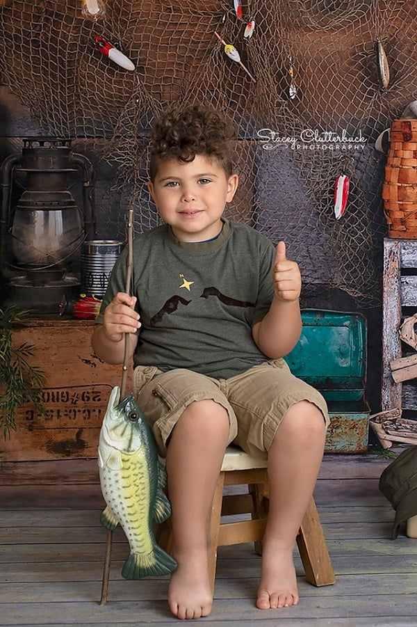 Kate Wood Gone Fishing Backdrop Entworfen von Arica Kirby - Kate Backdrop.de