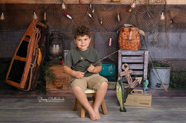 Kate Wood Gone Fishing Backdrop Entworfen von Arica Kirby - Kate Backdrop.de