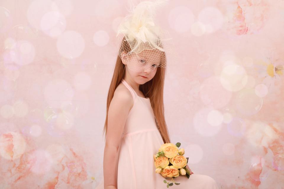 Kate Fine Art Aquarelle Orange Blumen Hintergrund Entworfen von Veronika Gant - Kate Backdrop.de