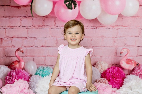 Kate Girly rosa Flamingo-Kinderhintergrund für die Fotografie entworfen von Mandy Ringe Photography - Kate Backdrop.de