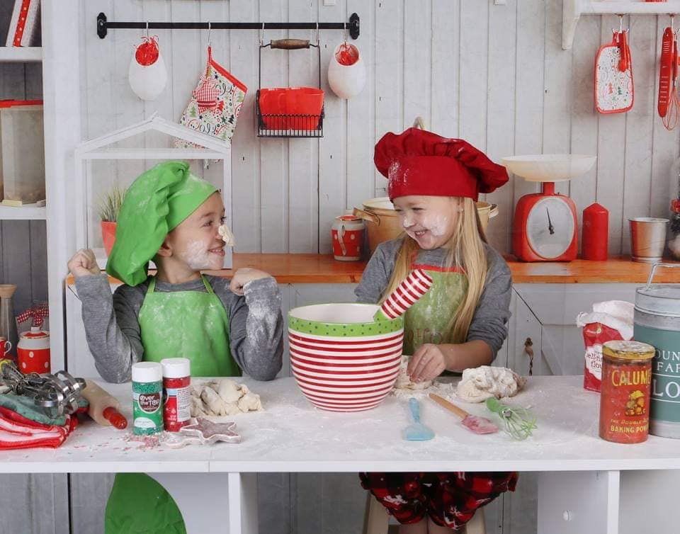 Kate  Schnee Winter  Weihnachten Küche Fotografie Hintergrund Christmas kitchen - Kate Backdrop.de
