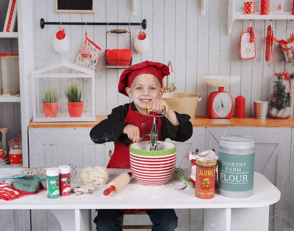 Kate  Schnee Winter  Weihnachten Küche Fotografie Hintergrund Christmas kitchen - Kate Backdrop.de