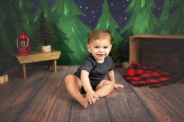 Kate Weihnachten Bauernhof Nacht mit Mond Hintergrund Entworfen von Jerry_Sina - Kate Backdrop.de