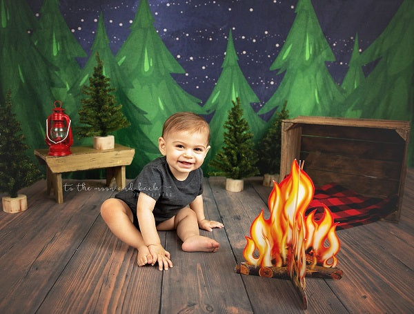 Kate Weihnachten Bauernhof Nacht mit Mond Hintergrund Entworfen von Jerry_Sina - Kate Backdrop.de
