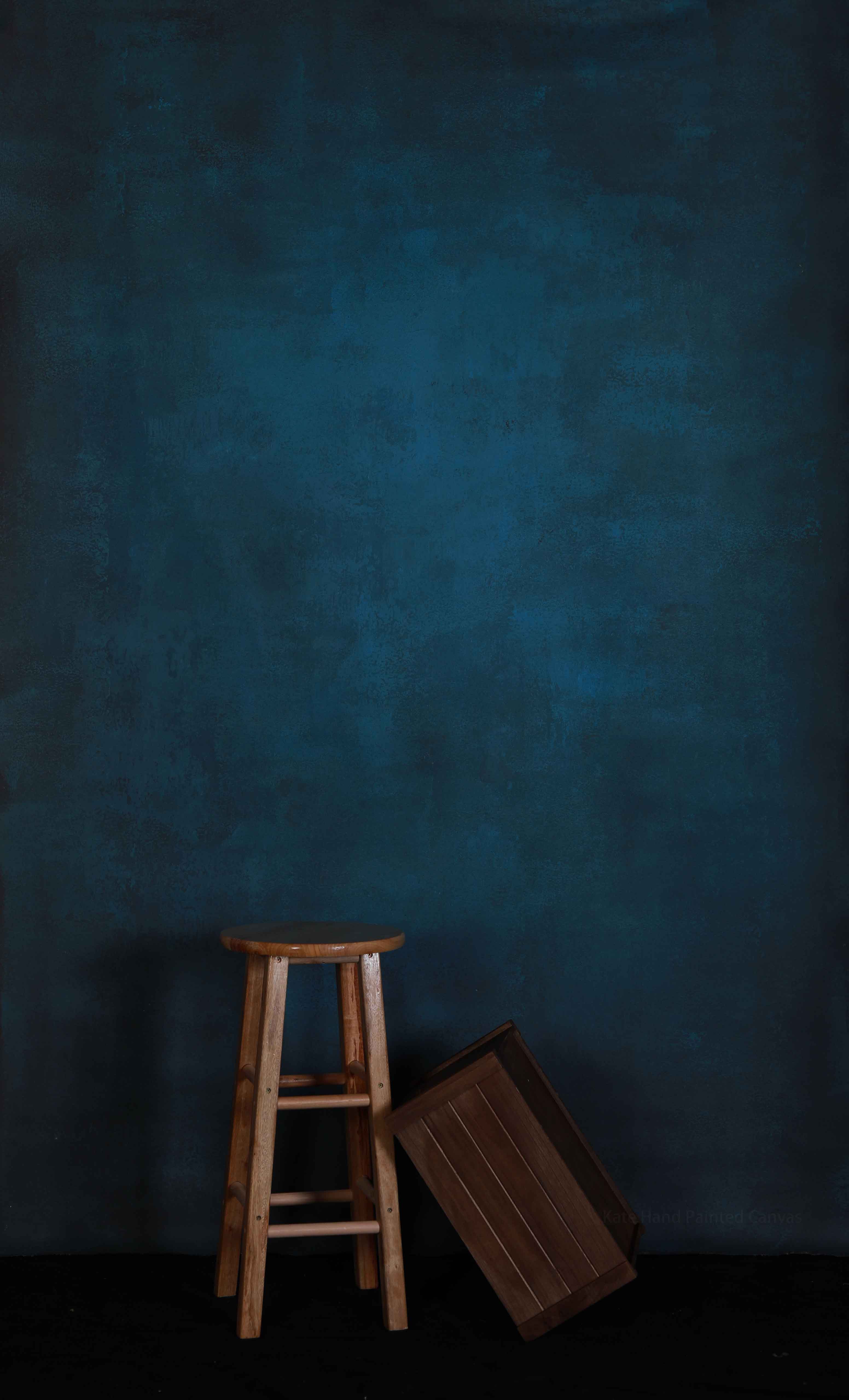 Kate Handgemalt Abstrakte Texture blaue Farbspray gemalte Hintergrund Leinwand