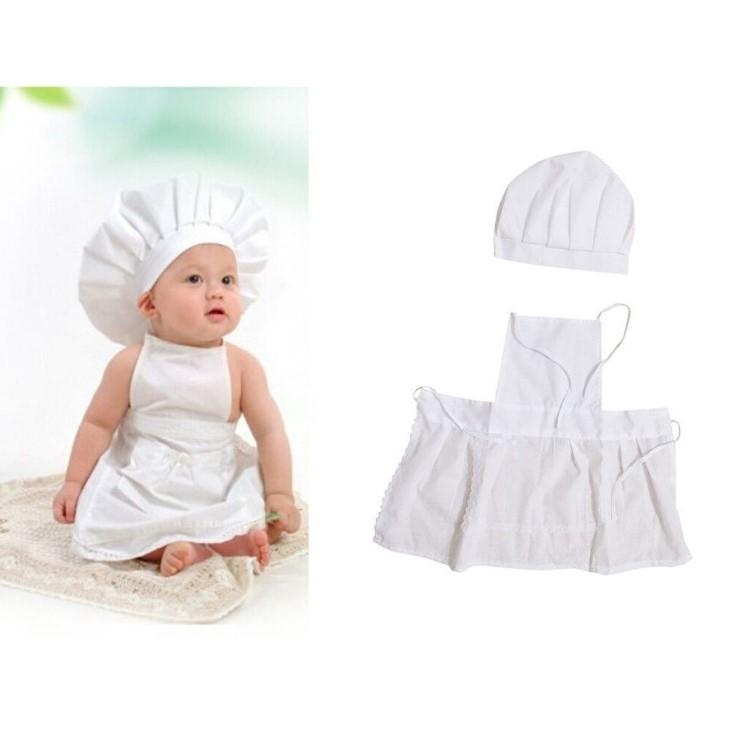 Studio Requisiten Baby Outfit Chef Hut Schürze Neugeborene Foto Requisiten