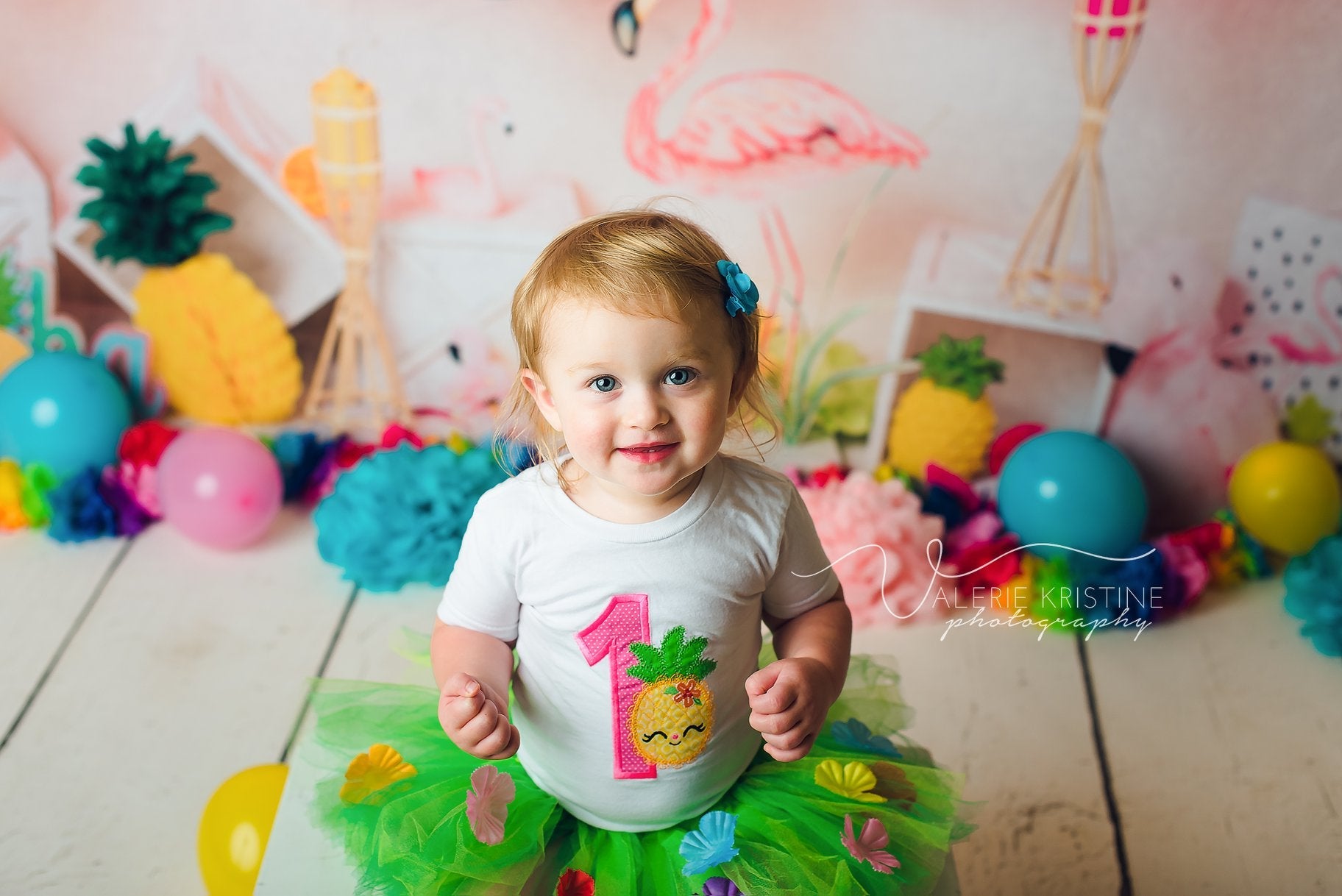 Kate Flamingo-Party Kinder Ballons Hintergrund für Fotografie Entworfen von Laura Lee Fotografie - Kate Backdrop.de