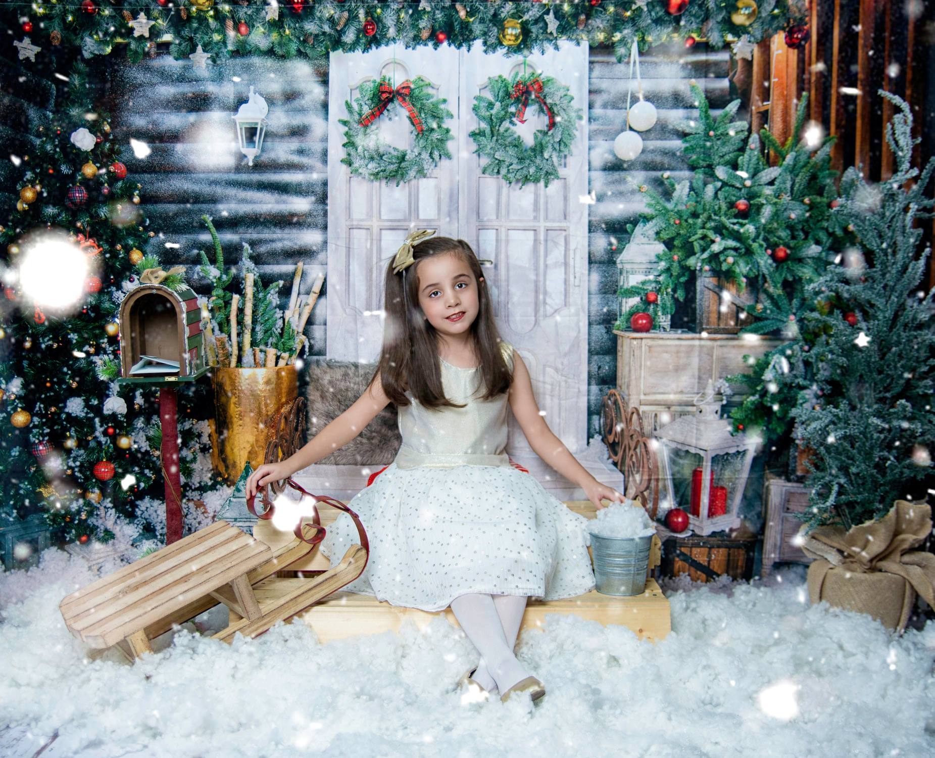 Kate Weihnachten Weiß Von mit Dekoration Hintergrund für die Fotografie - Kate Backdrop.de
