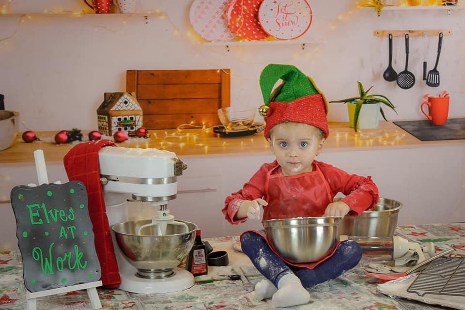 Kate Weihnachtsküchen-Raum-Hintergrund für Fotografie