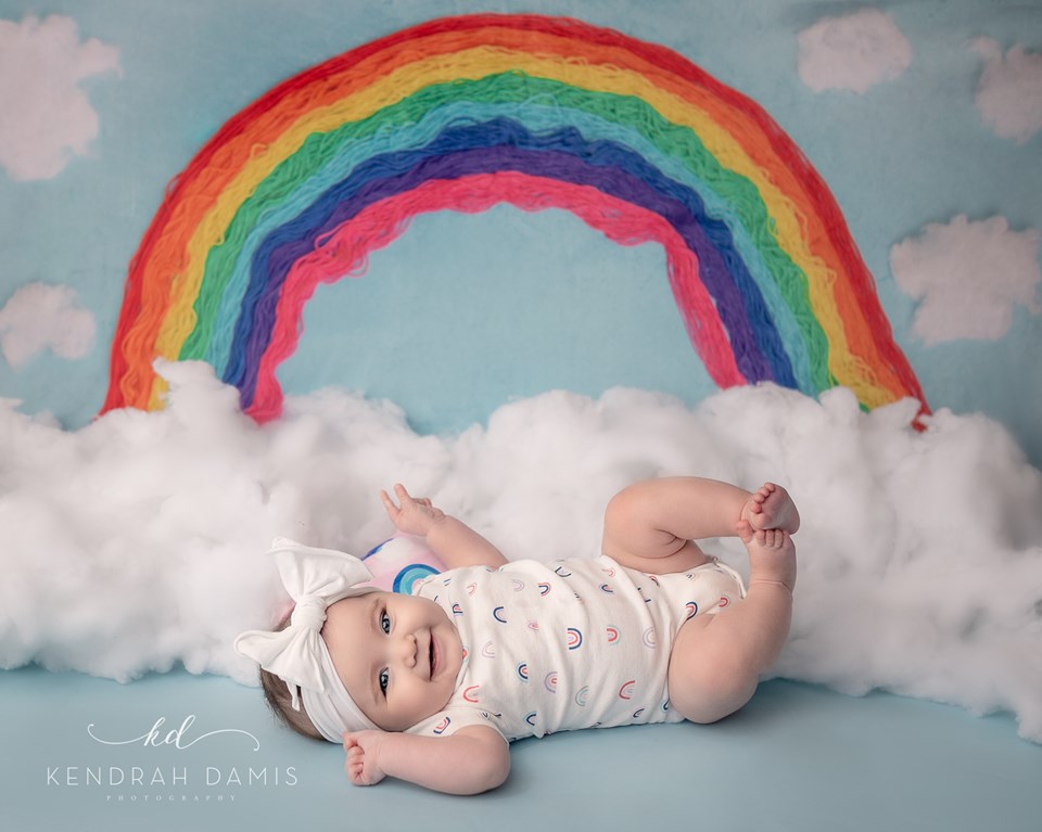 Kate Blauer Hintergrund Regenbogen Kinderkulisse für die Fotografie von Erin Larkins