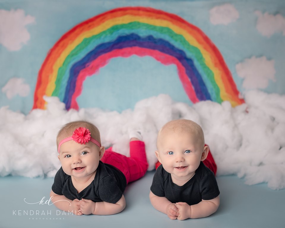 Kate Blauer Hintergrund Regenbogen Kinderkulisse für die Fotografie von Erin Larkins - Kate Backdrop.de