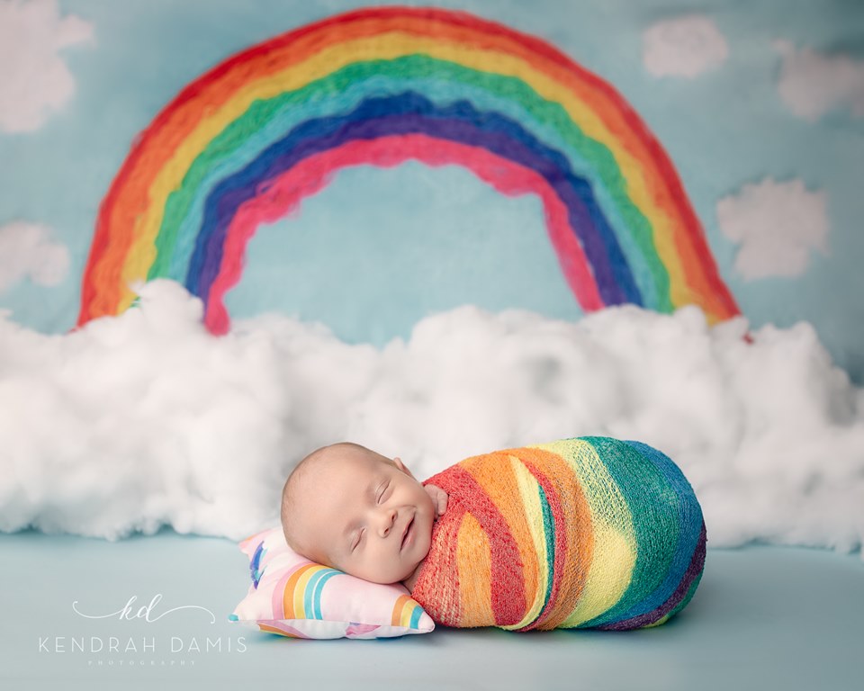 Kate Blauer Hintergrund Regenbogen Kinderkulisse für die Fotografie von Erin Larkins