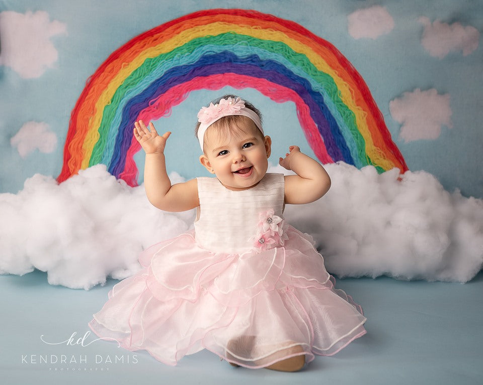 Kate Blauer Hintergrund Regenbogen Kinderkulisse für die Fotografie von Erin Larkins - Kate Backdrop.de