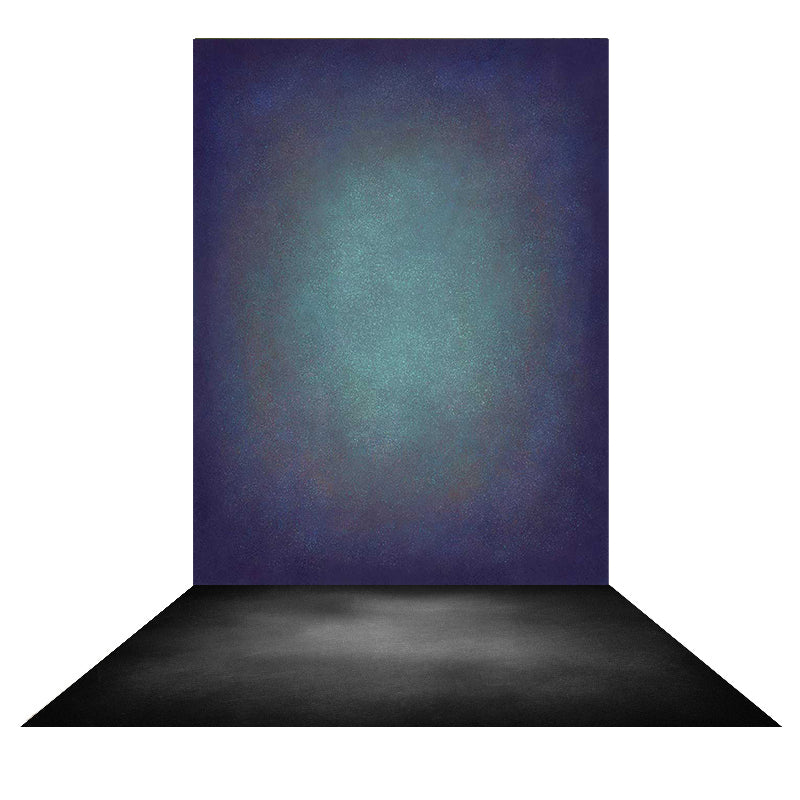 Kate Abstrakter blaugrüner aquamarin strukturierter Hintergrund + Schwarze abstrakte Gummibodenmatte - Kate Backdrop.de