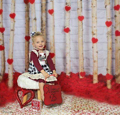 Katebackdrop：Kate Valentine's Day Roses Wooden Stick Backdrop Designed by Jia Chan Photography