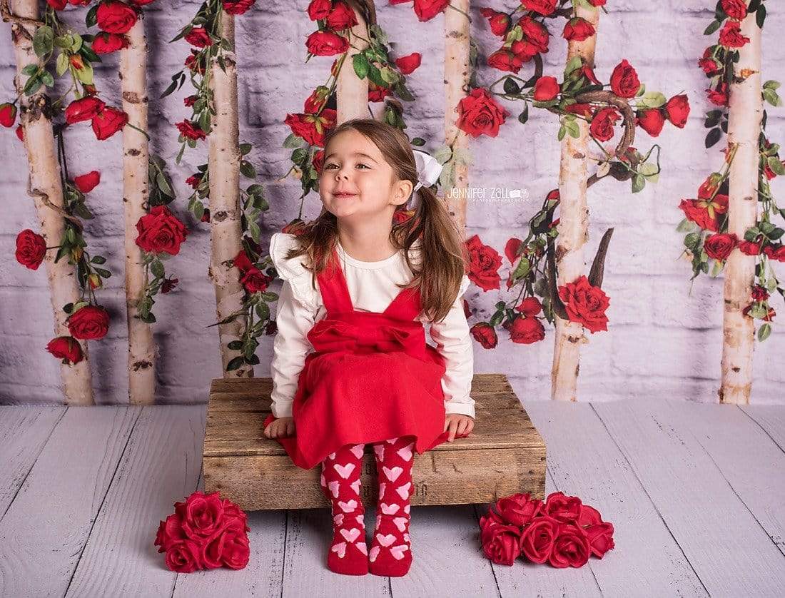 Katebackdrop：Kate Valentines\Mother's Day Wooden Stick with Roses Backdrop Designed by Jia Chan Photography