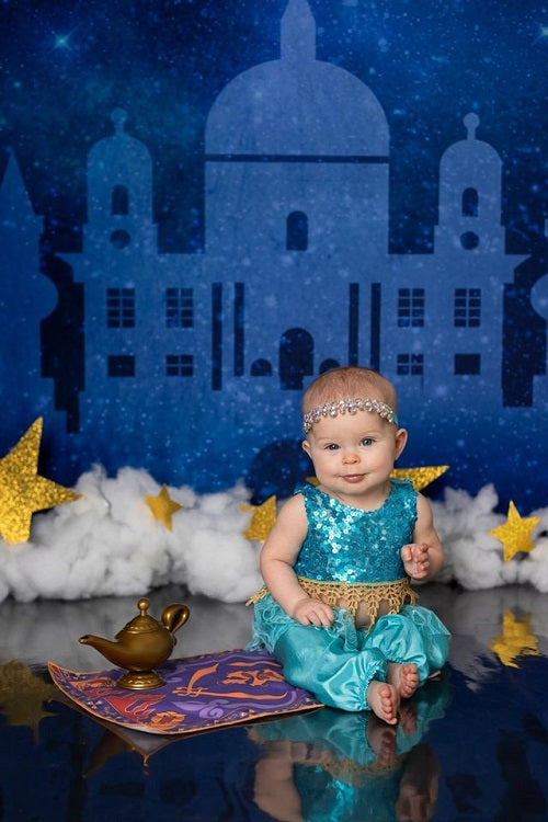 Kate Sternenklarer Himmel-Hintergrund des arabischen Schlosses für die Kinderphotographie von Jerry_Sina - Kate Backdrop.de
