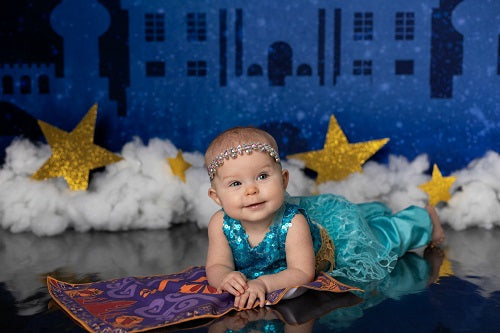 Kate Sternenklarer Himmel-Hintergrund des arabischen Schlosses für die Kinderphotographie von Jerry_Sina - Kate Backdrop.de