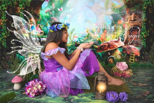 Kate Kinder Märchen bunte Wald Landschaft Geburtstag Hintergrund - Kate Backdrop.de