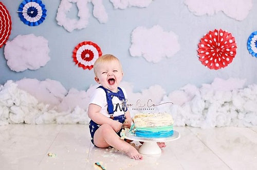 Kate Zeit vergeht Wolken Geburtstag Kinder Hintergrund Entworfen von Lisa B Photography - Kate Backdrop.de