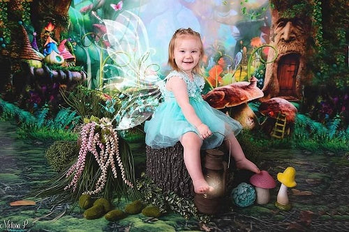 Kate Kinder Märchen bunte Wald Landschaft Geburtstag Hintergrund - Kate Backdrop.de