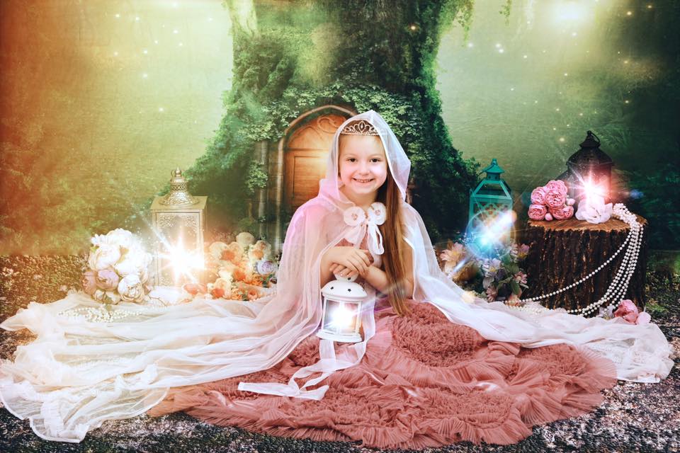 Kate Spirit Fairy Tree House Wald Kinder Hintergrund für Fotografie Designed by JFCC