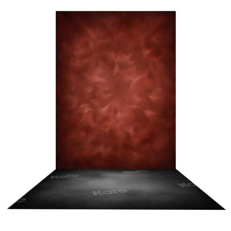 Kate Abstrakter eisenoxidroter strukturierter Hintergrund + Schwarze abstrakte Gummibodenmatte - Kate Backdrop.de