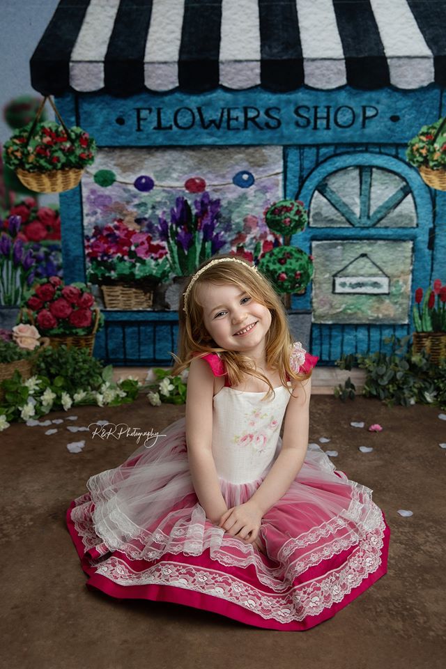 Kate Frühling Blumen Geschäft Hintergrund entworfen von Claire Photography