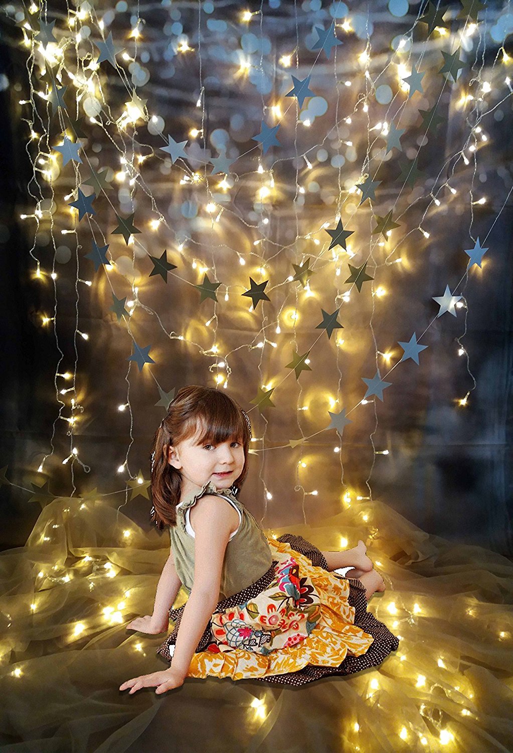 Katebackdrop：Kate Cotton Collapsible Cloth Curtain Star Lighting Photography Backdrops
