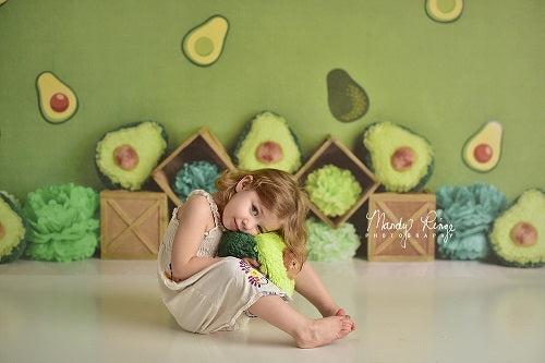 Kate Grüne Avocado Party Kinder Hintergrund Entworfen von Mandy Ringe Photography - Kate Backdrop.de