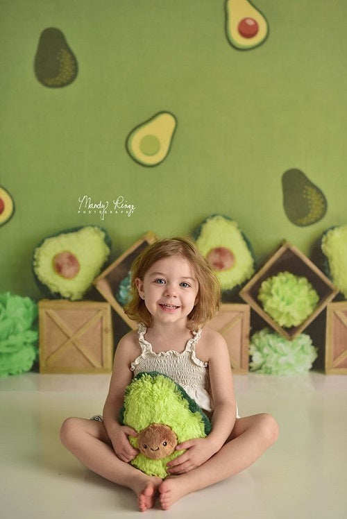 Kate Grüne Avocado Party Kinder Hintergrund Entworfen von Mandy Ringe Photography - Kate Backdrop.de