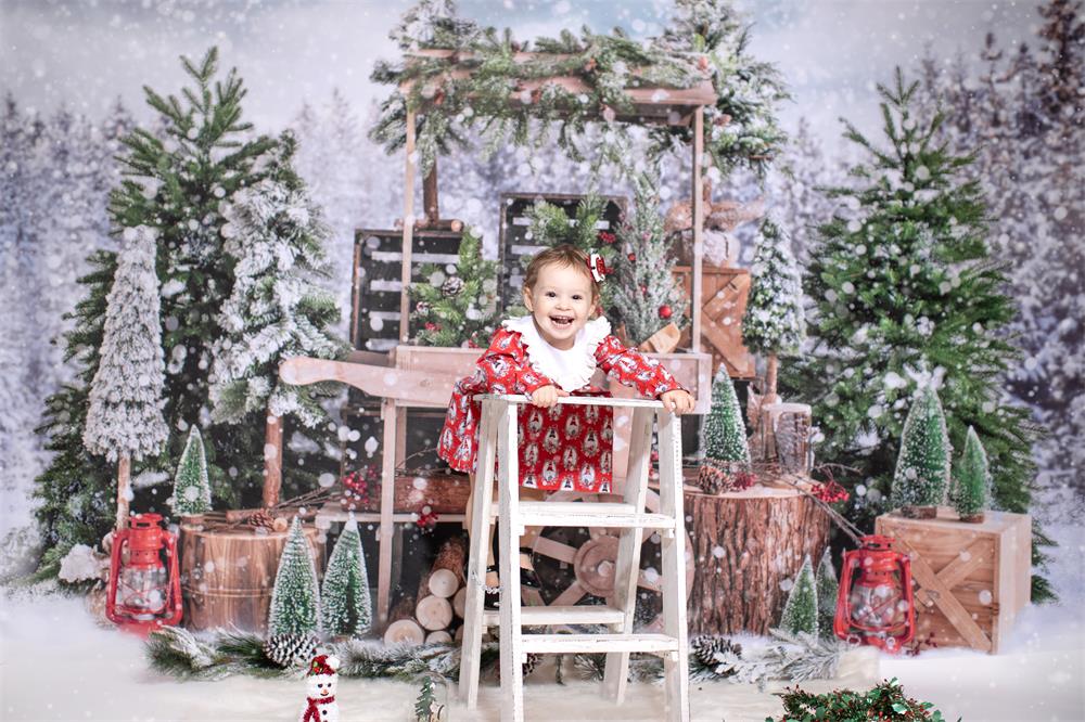 Kate Weihnachtsbäume Weihnachten Hintergrund Winter Schnee von Emetselch - Kate Backdrop.de