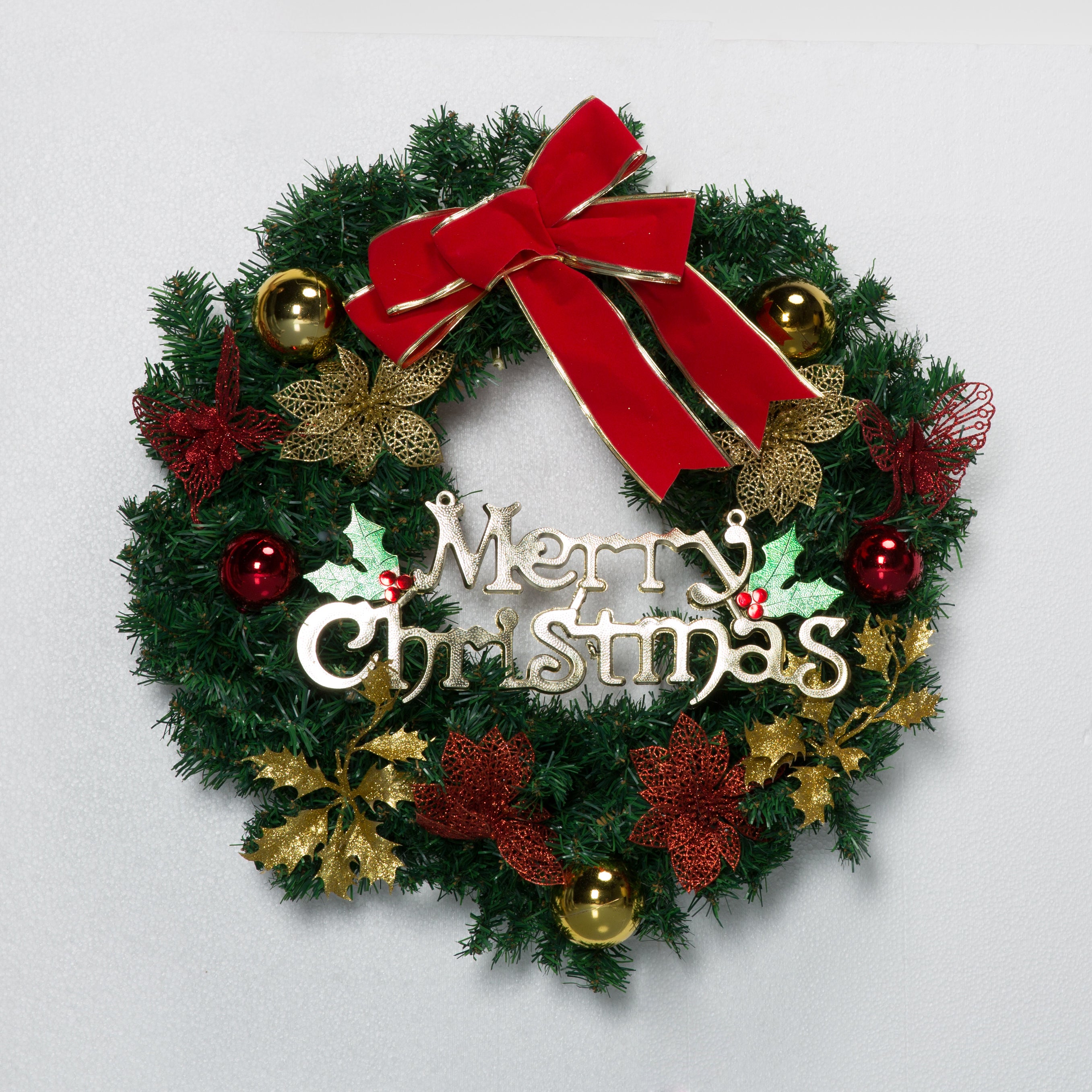 Kate Weihnachten 24 Zoll Holly Outdoor Weihnachtskränze Garland Ornaments Red Berry für Windows