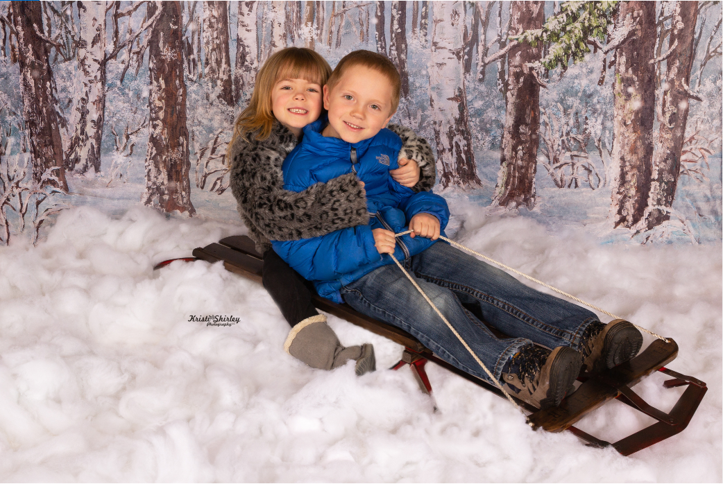 Kate Christmas Winter Snow Tree mit Lichter Kulisse für Fotografie von JFCC