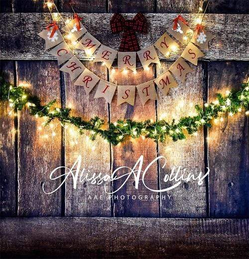 Katebackdrop鎷㈡綖Kate Merry Christmas Wooden Backdrop Designed By AAE Photography