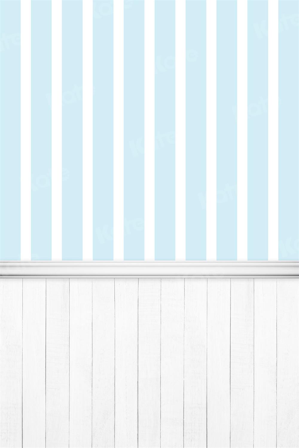 Kate Kombibackdrop Blau  Streifen Geburtstag Party Junge Hintergrund - Kate Backdrop.de