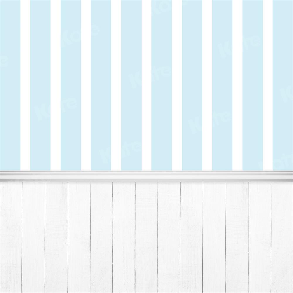 Kate Kombibackdrop Blau  Streifen Geburtstag Party Junge Hintergrund - Kate Backdrop.de
