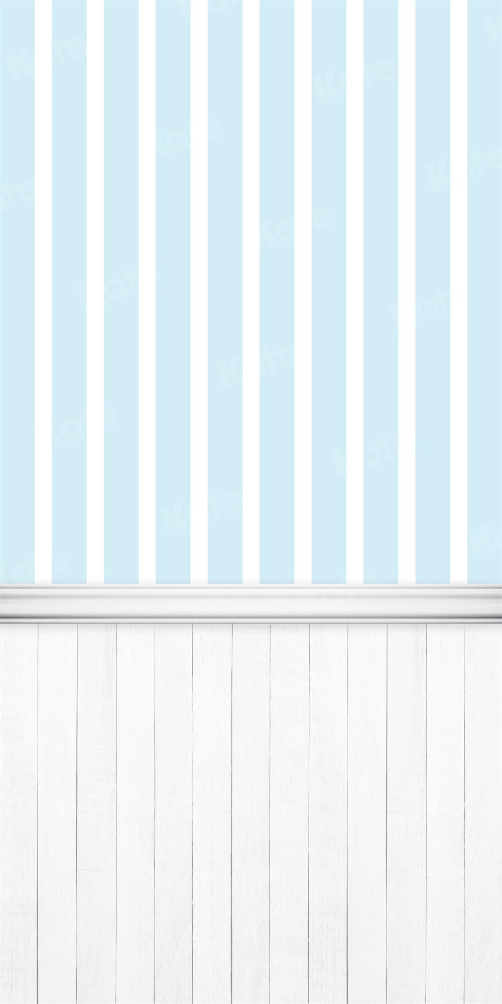 Kate Kombibackdrop Blau  Streifen Geburtstag Party Junge Hintergrund - Kate Backdrop.de