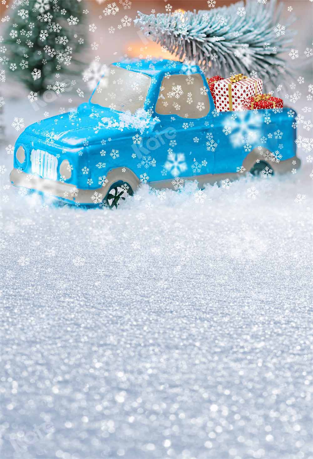 Kate Kombibackdrop  Weihnachten Lastwagen Geschenk Hintergrund