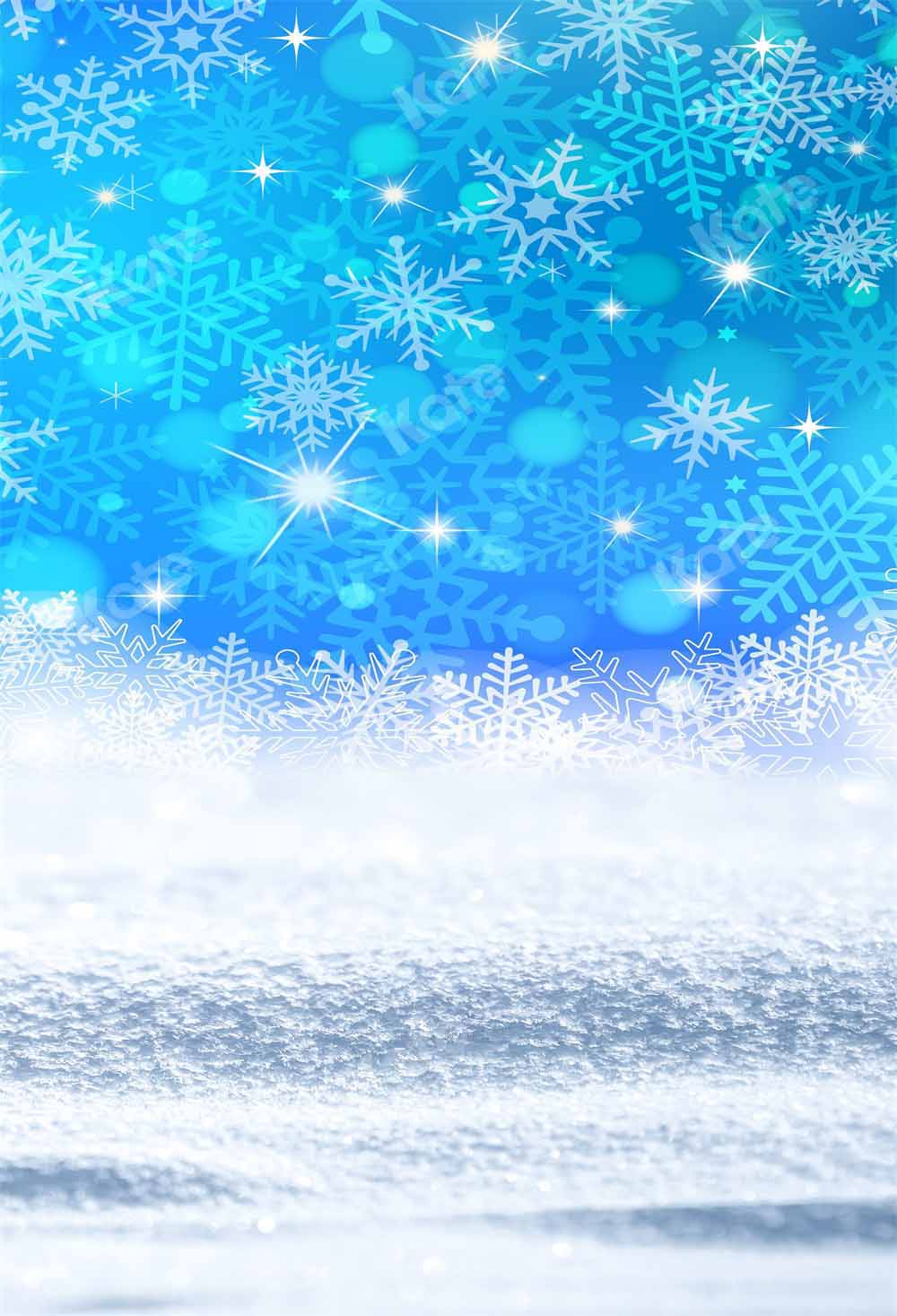 Kate Kombibackdrop  Winter Schneeflocke  Blau Hintergrund