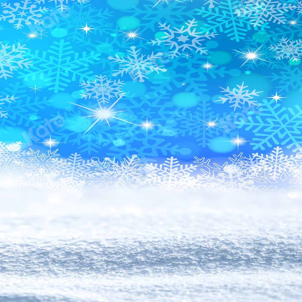 Kate Kombibackdrop  Winter Schneeflocke  Blau Hintergrund