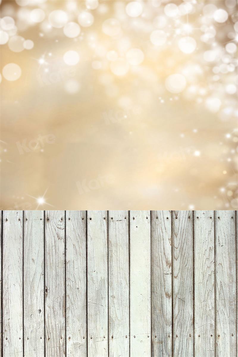 Kate Kombibackdrop Bokeh Holz grau Hintergrund - Kate Backdrop.de