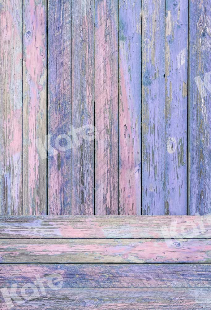 Kate Kombibackdrop blau rosa Retro  Holz  Hintergrund