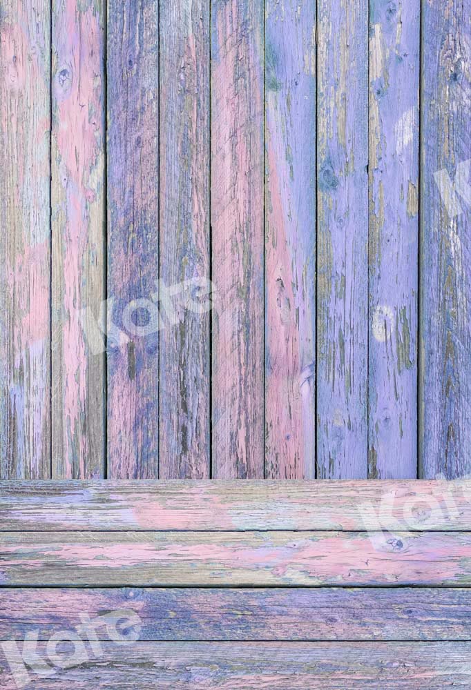Kate Kombibackdrop blau rosa Retro  Holz  Hintergrund - Kate Backdrop.de
