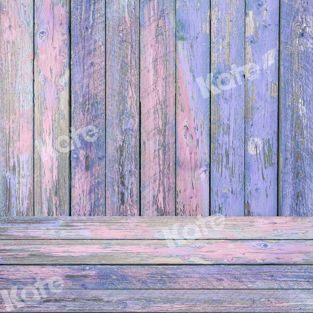 Kate Kombibackdrop blau rosa Retro  Holz  Hintergrund