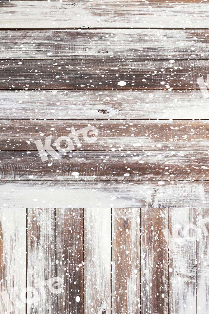 Kate Kombibackdrop weiß braun Winter  Holz  Hintergrund